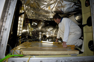 Inside the aft section of Endeavour