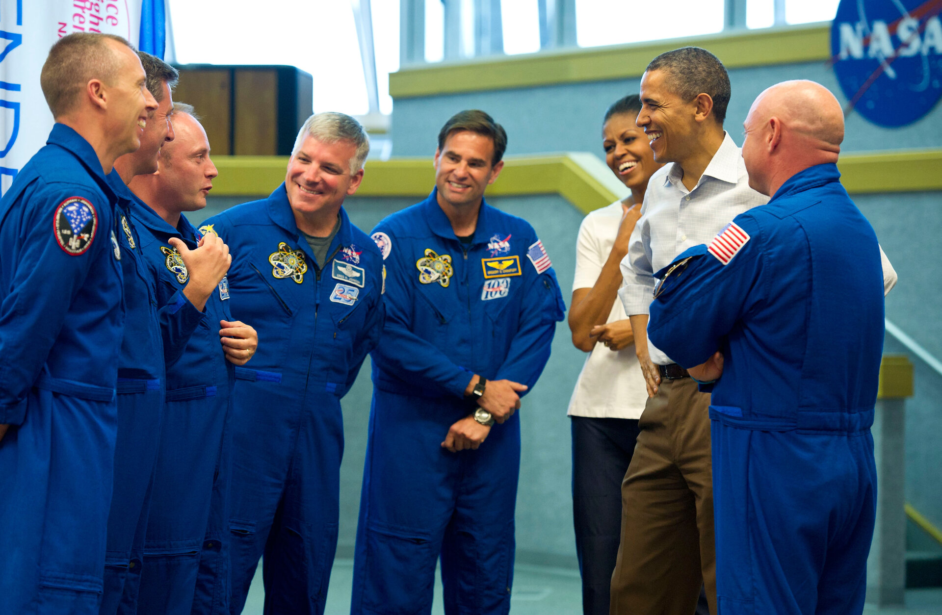 President Obama with STS-134 astronauts