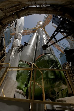 Soyuz viewed from the launch table