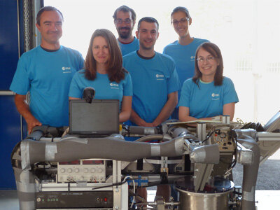 The team with their experiment