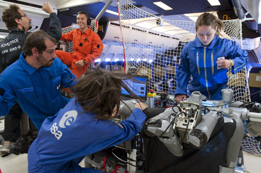 French students from the Supermassive B. team running their experiment