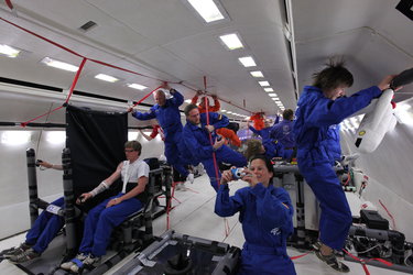 Inside the A300 Zero-G during a zero g parabola