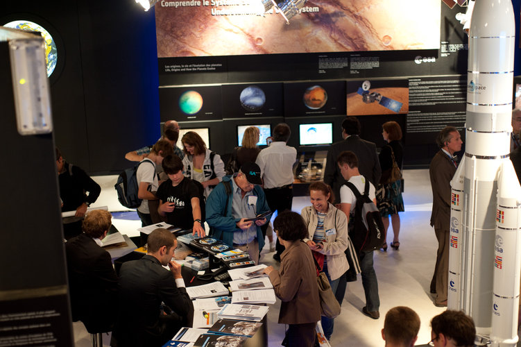 Public visiting the ESA pavilion