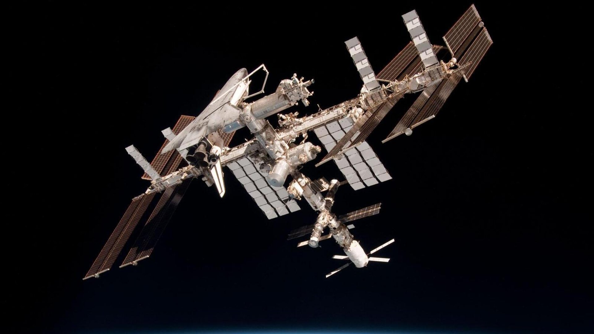 The International Space Station with ATV-2 and Endeavour