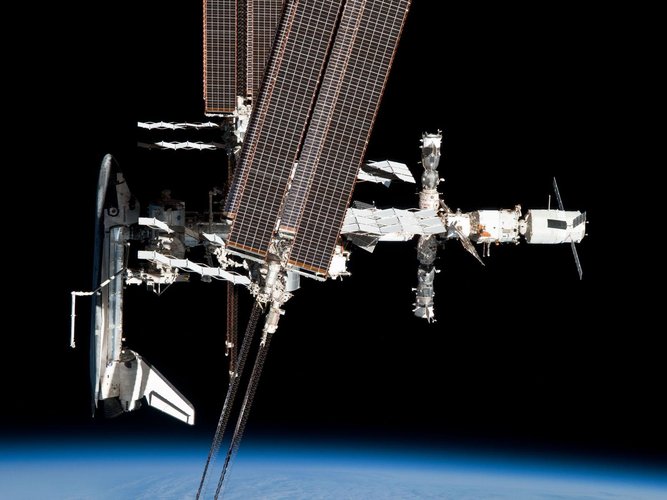 The International Space Station with ATV-2 and Endeavour