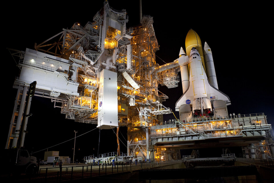 Space Shuttle Atlantis voor de lancering van STS-135