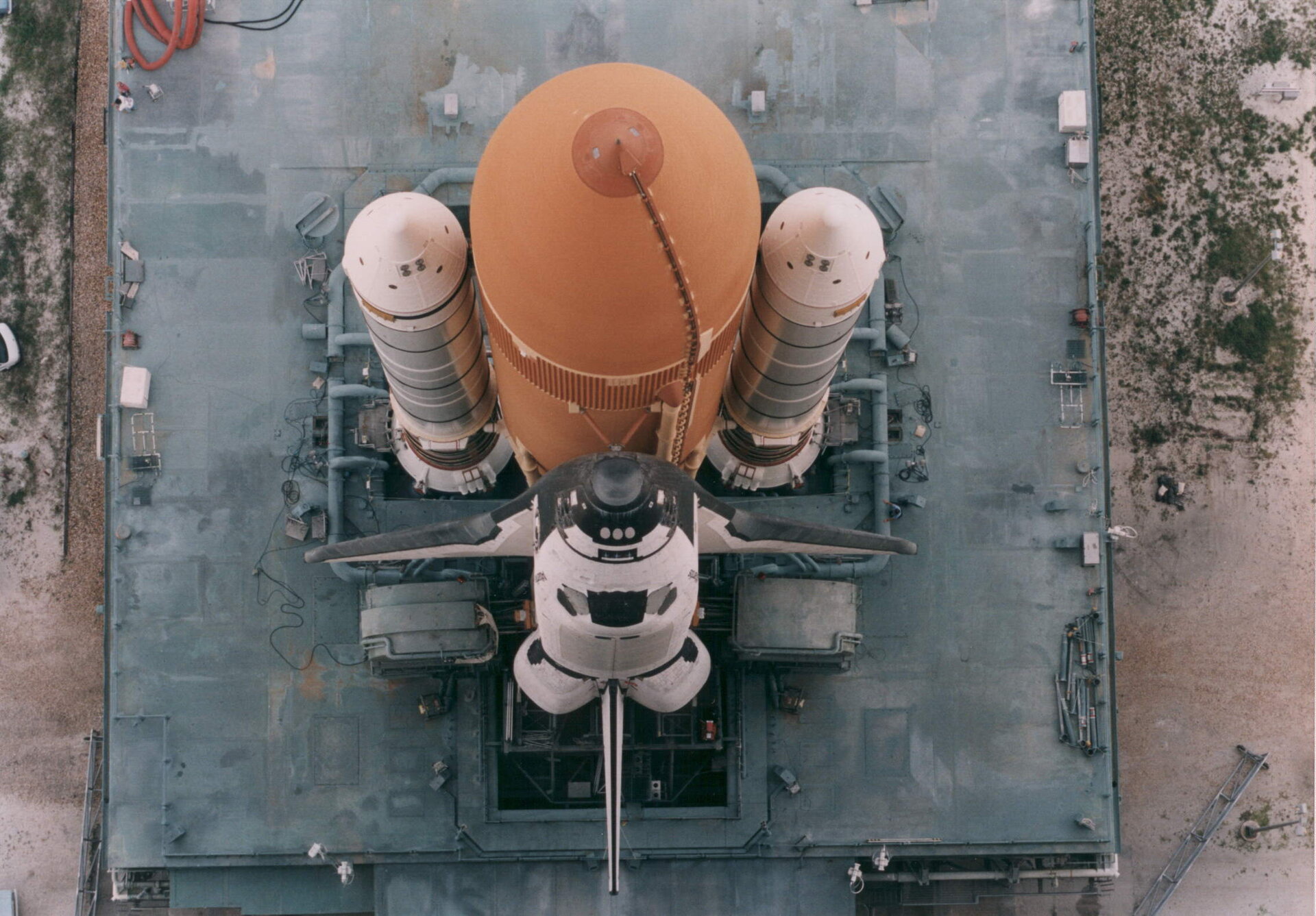 STS-79 Atlantis atop the mobile launcher