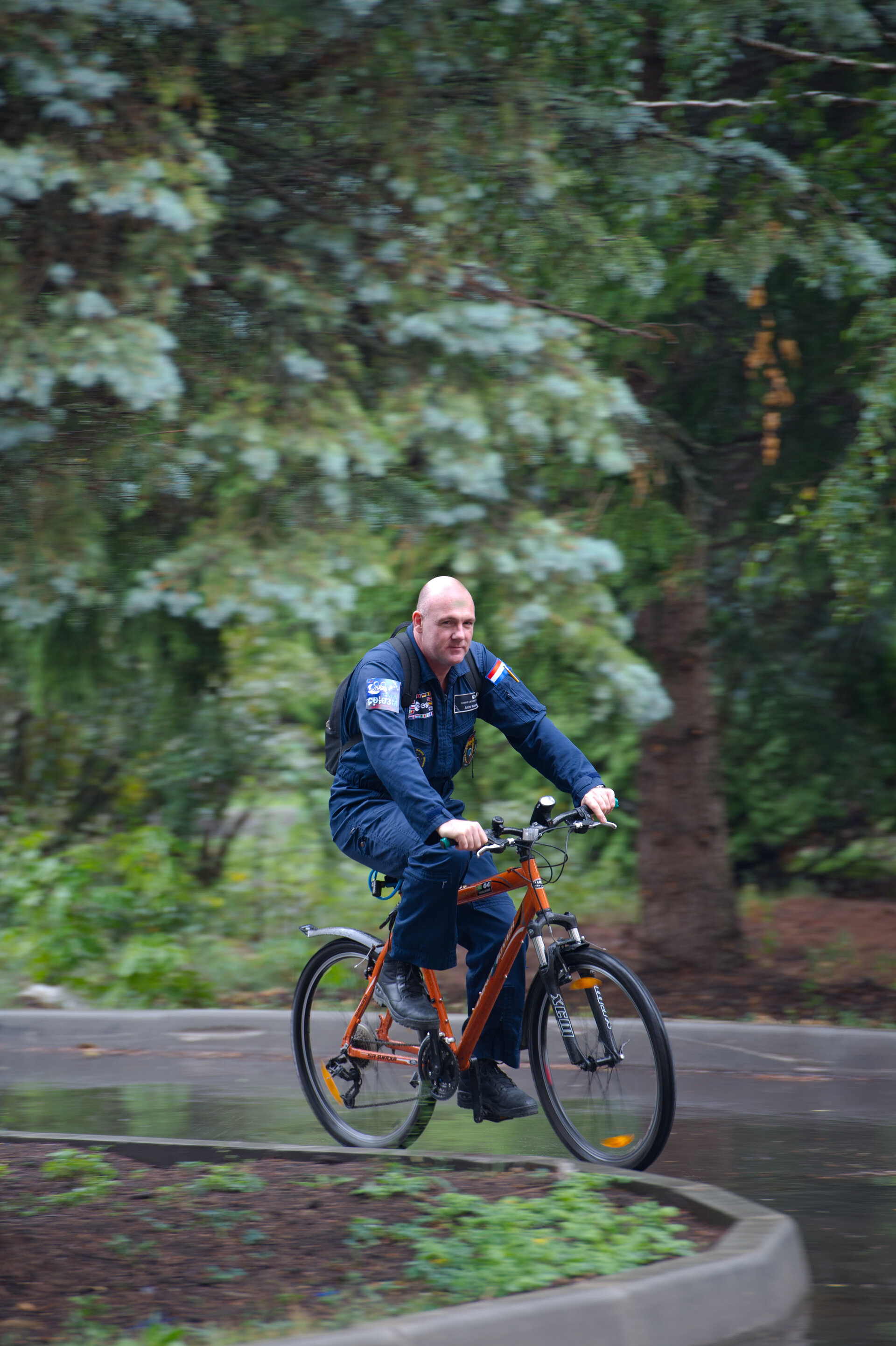 André Kuipers cycling in Star City