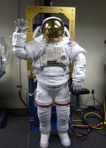 Alexander Gerst at a spacesuit test