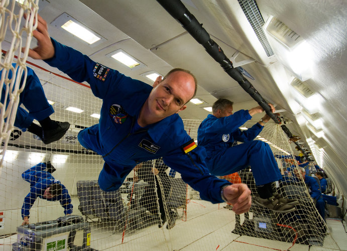 Alexander Gerst in weightlessness