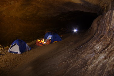 Camping in cave