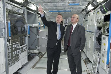 De Winne and Remek during ESTEC visit on October 11, 2011