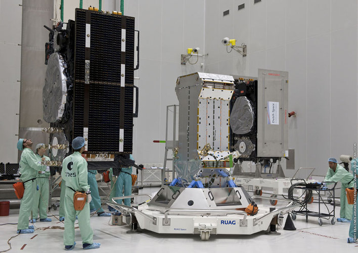Galileo satellite placed onto dispenser