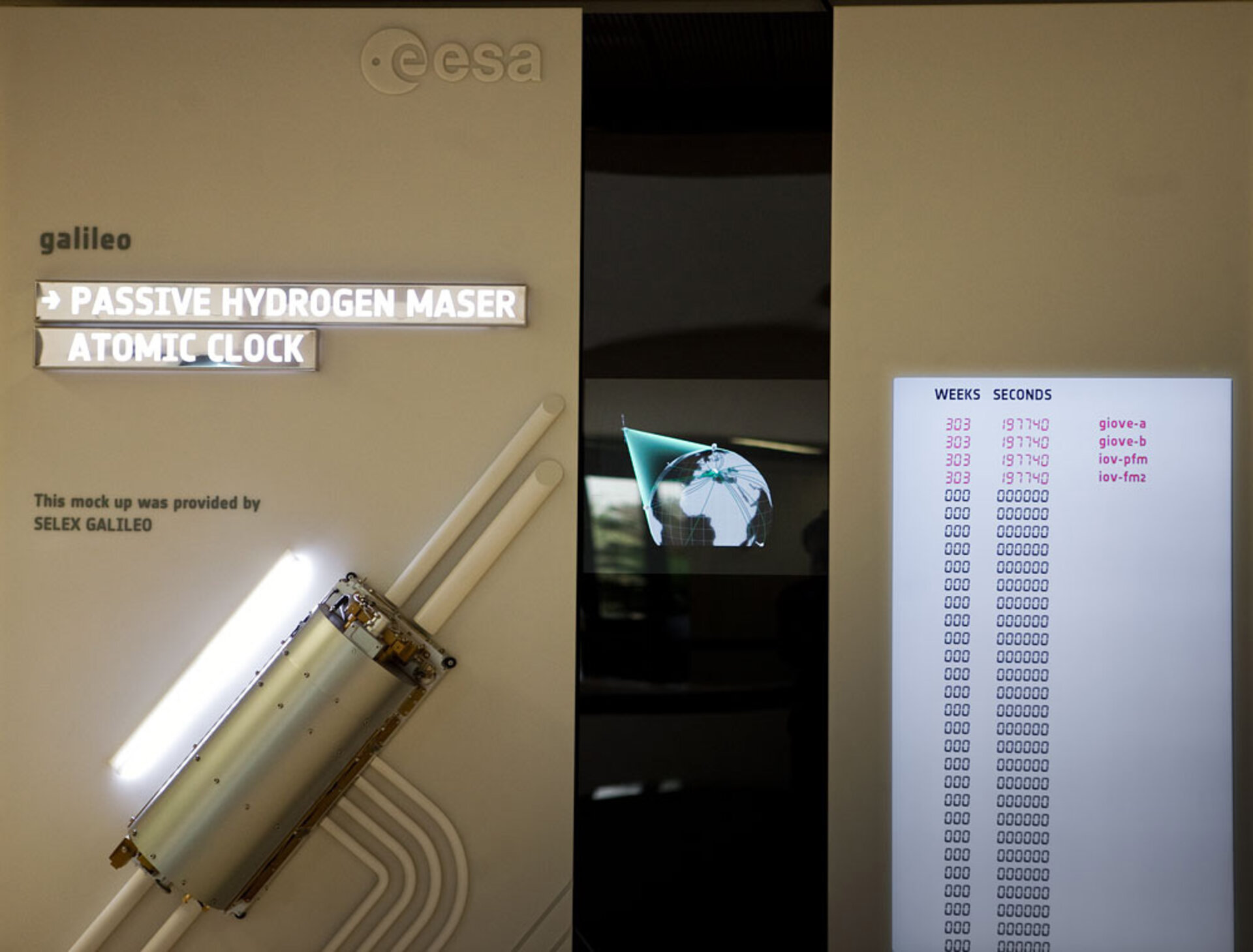 Il mock-up dell'orologio atomico della Selex Galileo