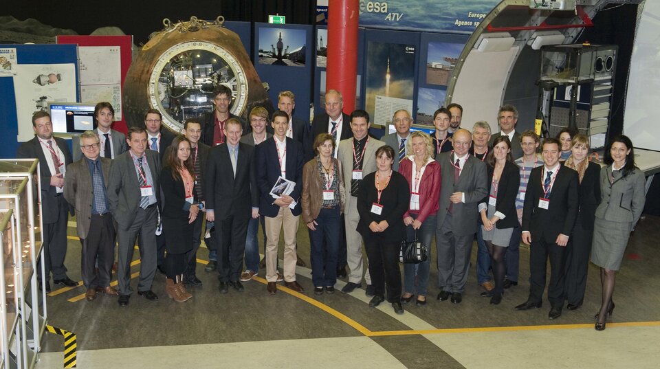 Members of the MEP delegation visit to ESTEC on 11 October