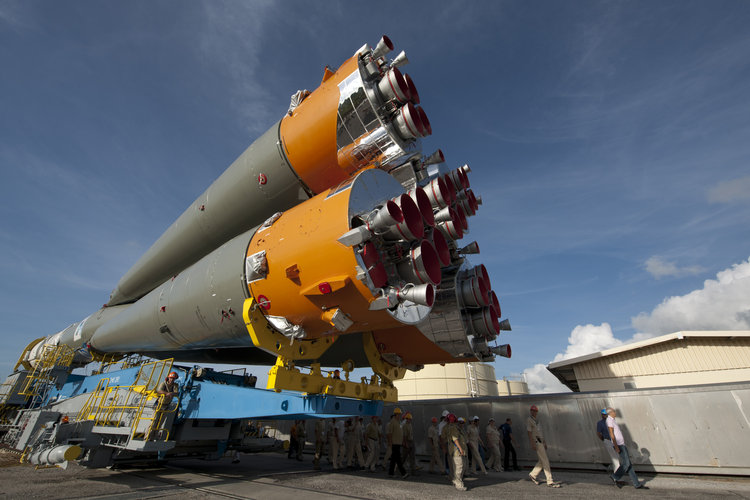 Soyuz VS01 transfer to launch zone