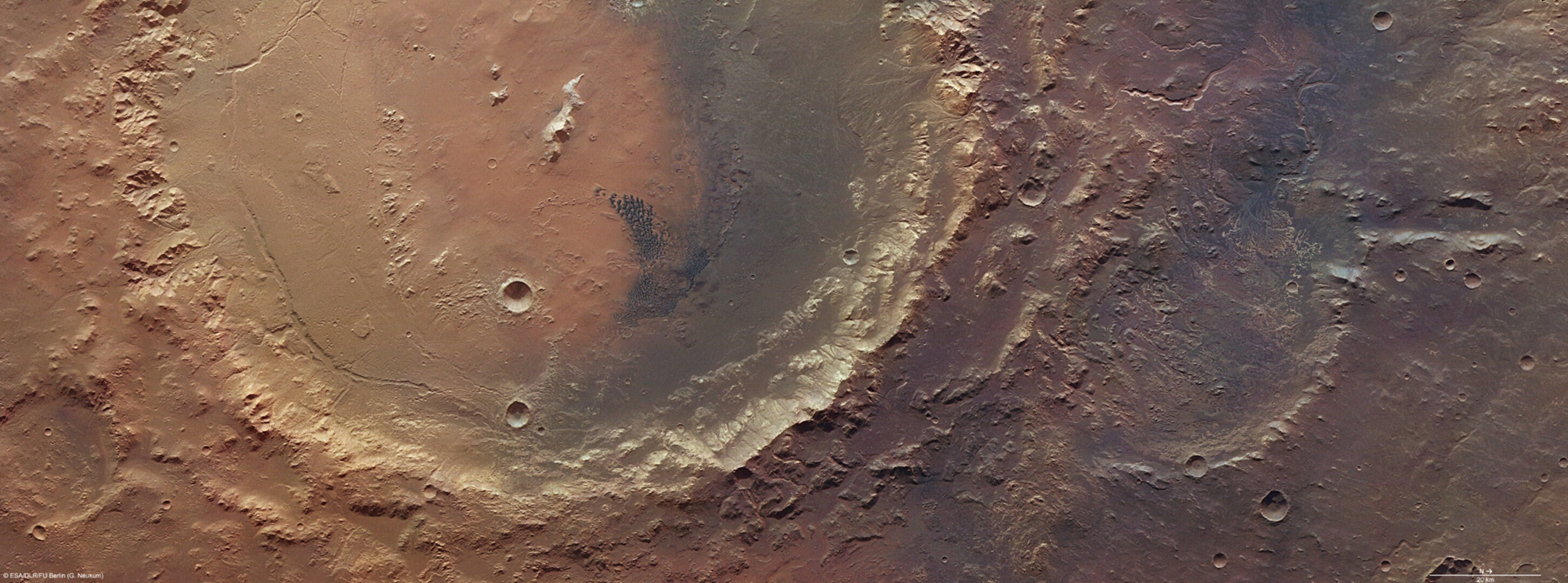 The Holden and Eberswalde craters observed by Mars Express