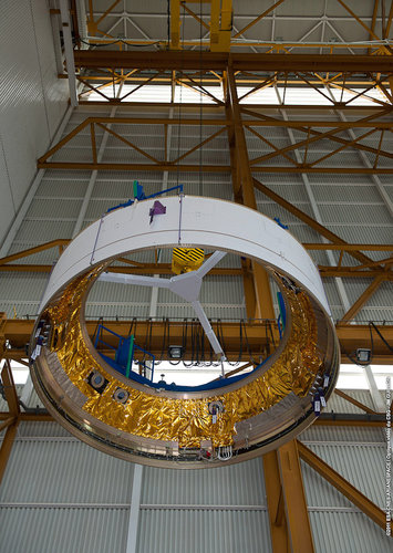 ATV-3 casing hoisted into positon