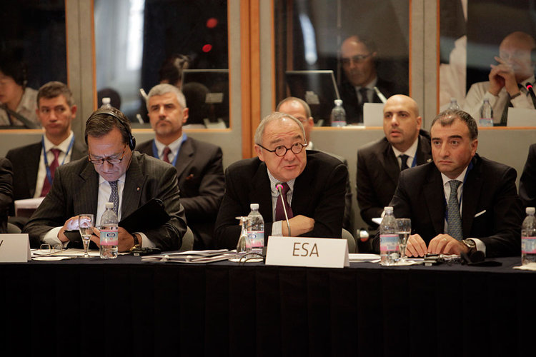 Jean-Jacques Dordain, ESA Director General, during the International rendezvous in Lucca on global space exploration