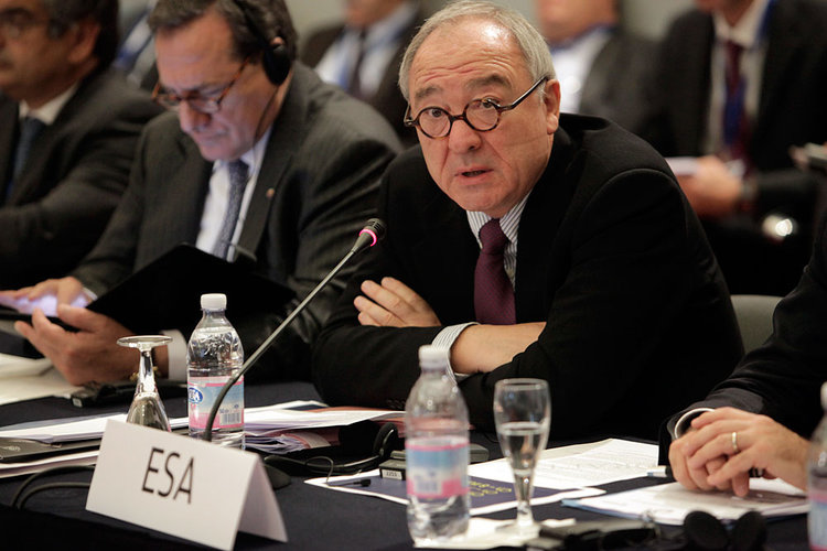 Jean-Jacques Dordain, ESA Director General, during the International rendezvous in Lucca on global space exploration