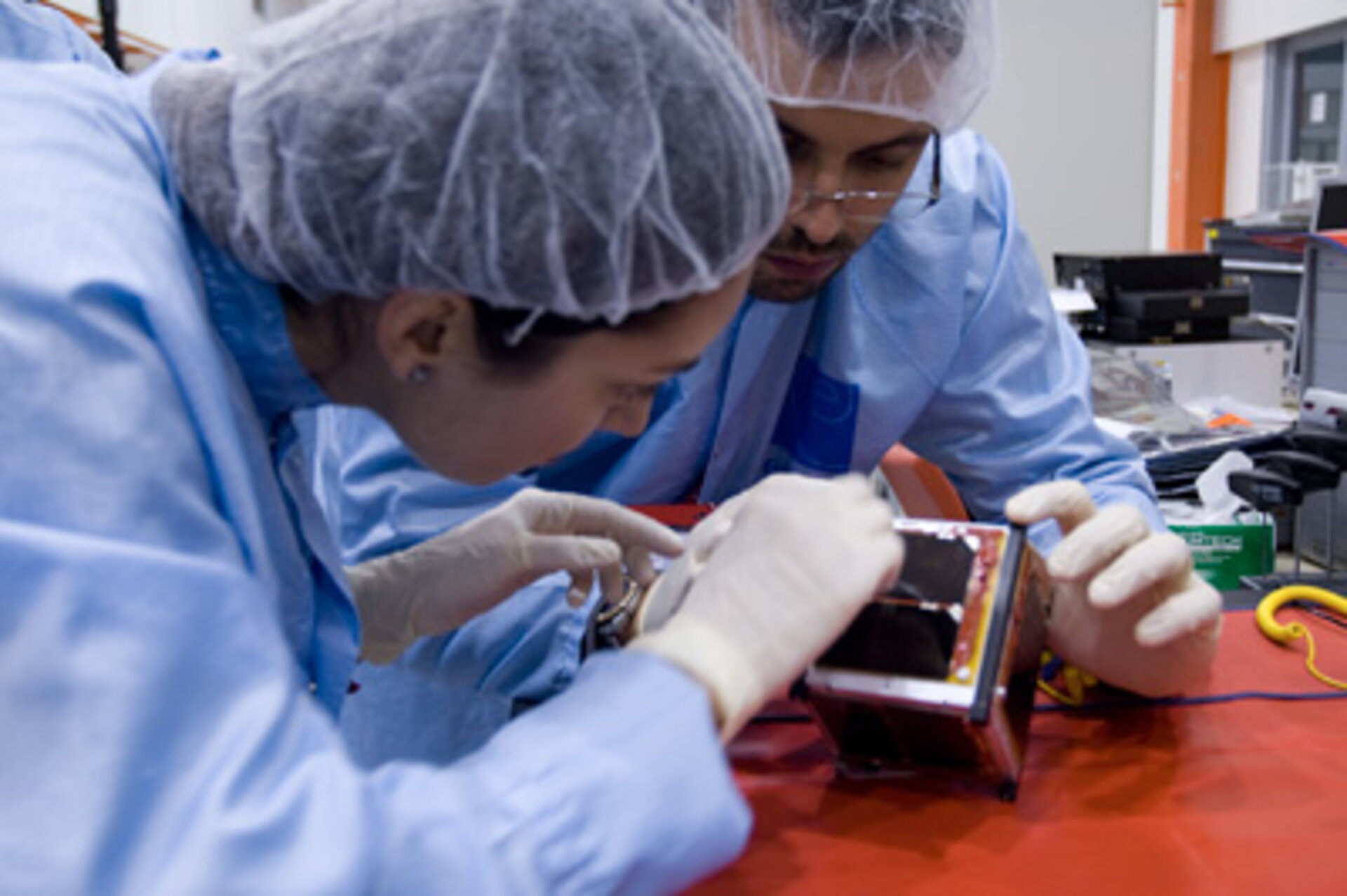 Final testing on one of the university CubeSats