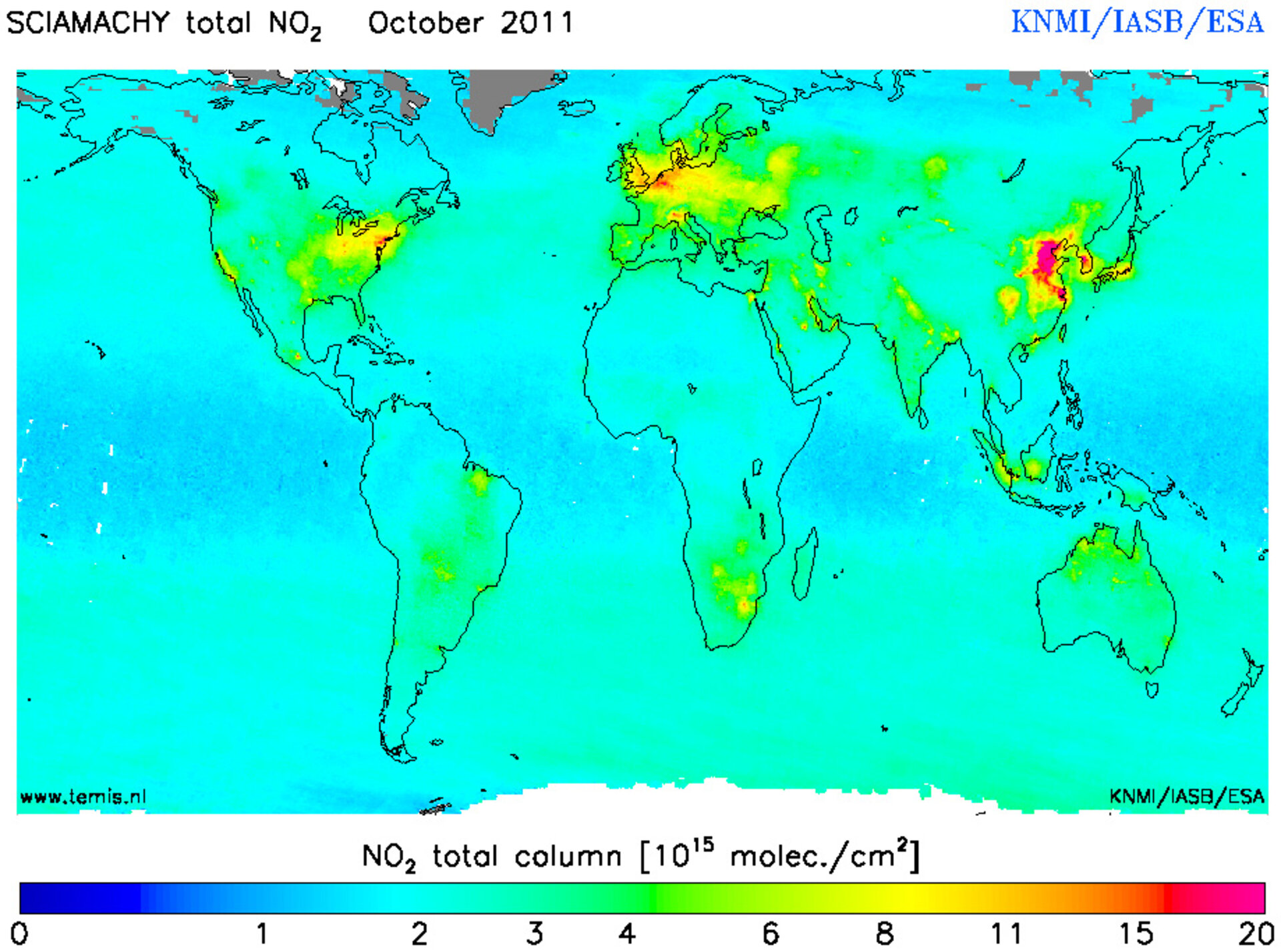 Nitrogen dioxide, October 2011