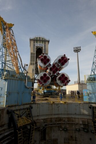 Soyuz transfer to launch pad