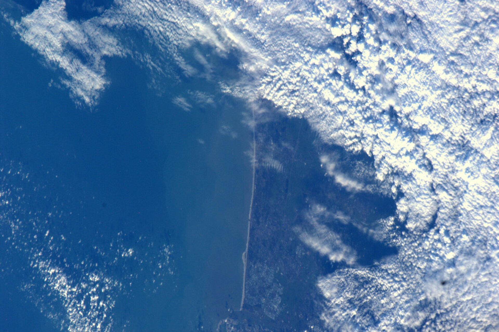 The Dutch coastline, as seen from the ISS