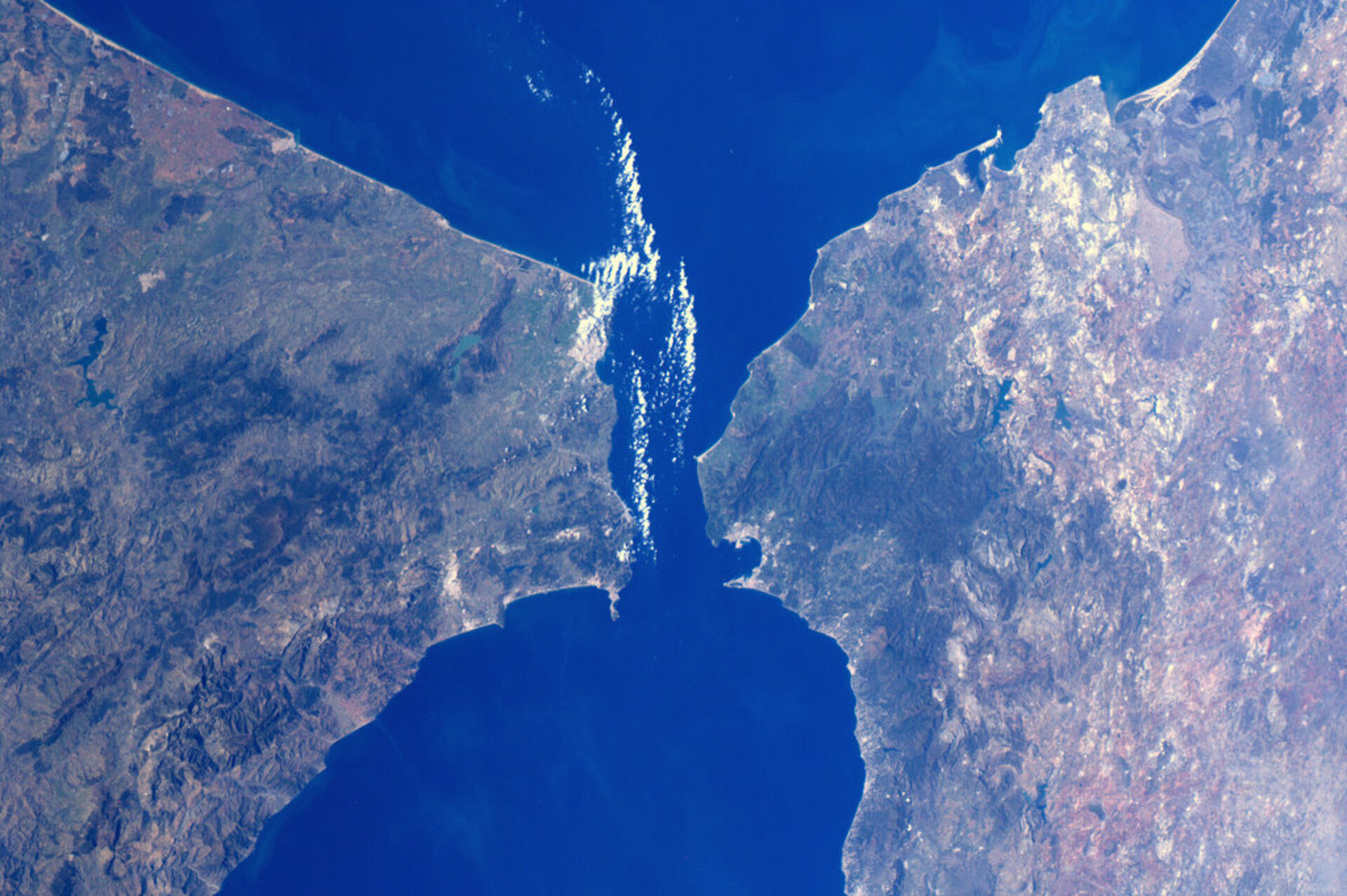 The Strait of Gibraltar, as seen from the ISS