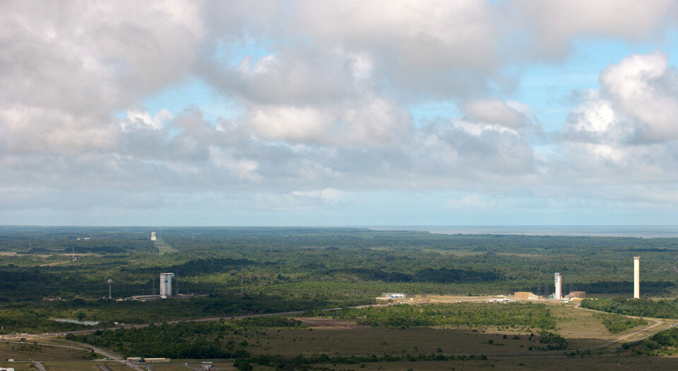 Vega, Soyuz and Ariane launch pads