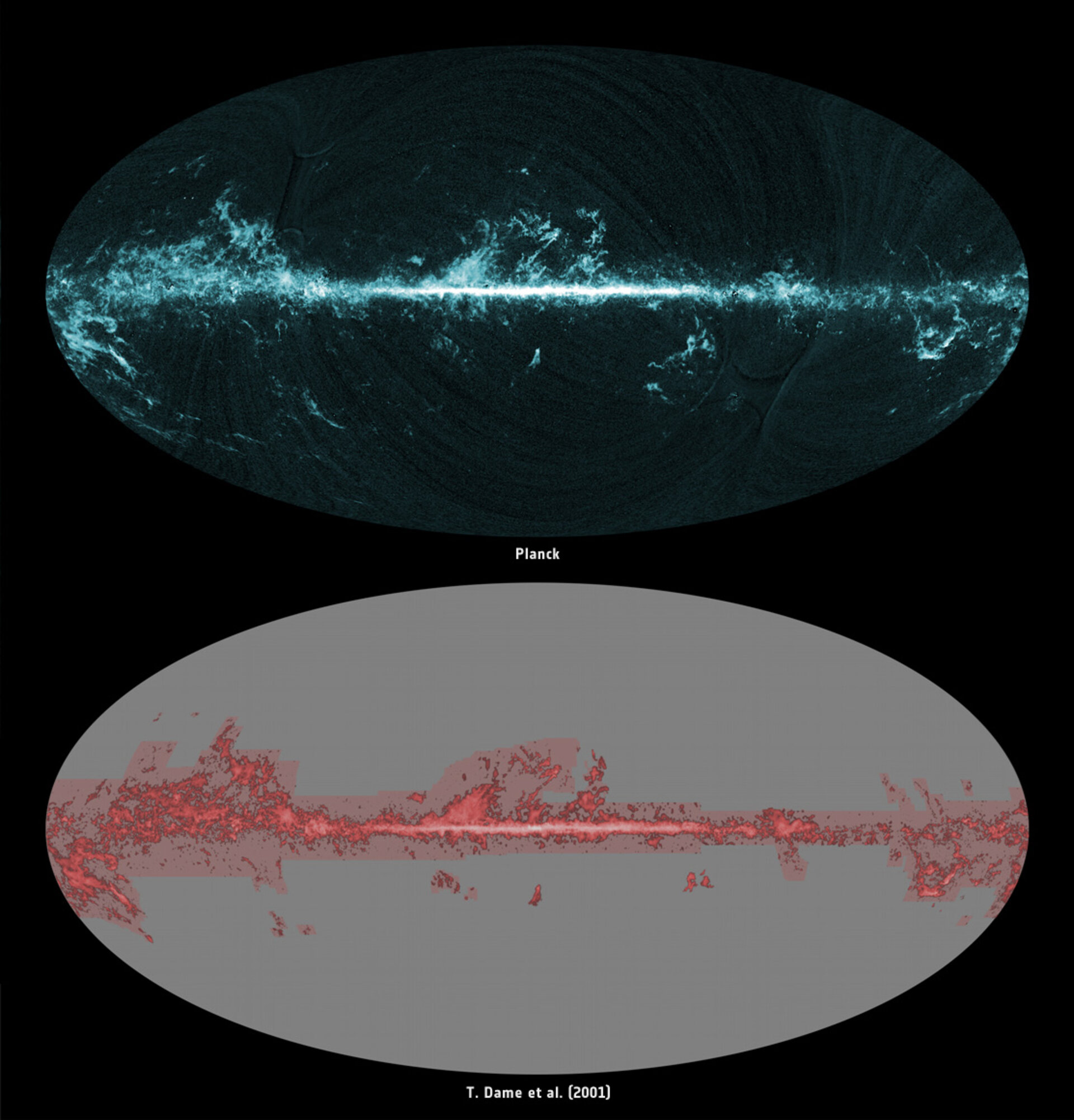 All-sky image of molecular gas seen by Planck and previous surveys