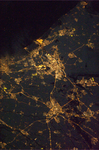 Holland under snow, as seen from the ISS