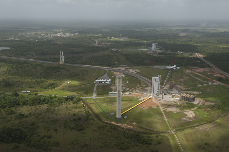 Ariane 5 with ATV Edoardo Amaldi transfer to launch pad