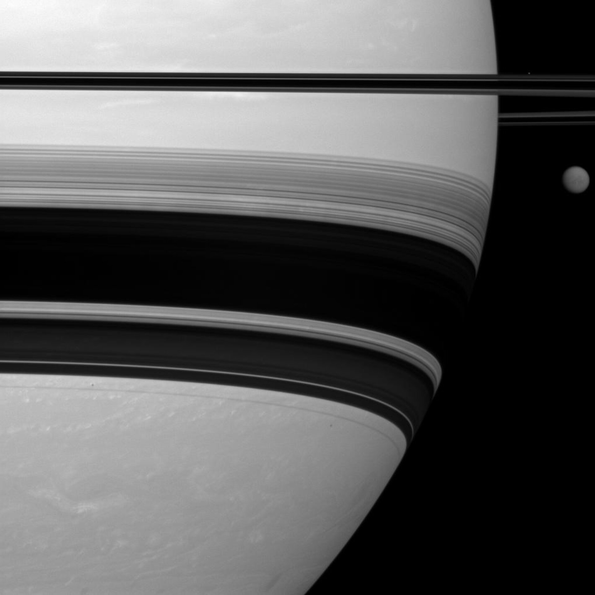 Saturn and Titan, side by side