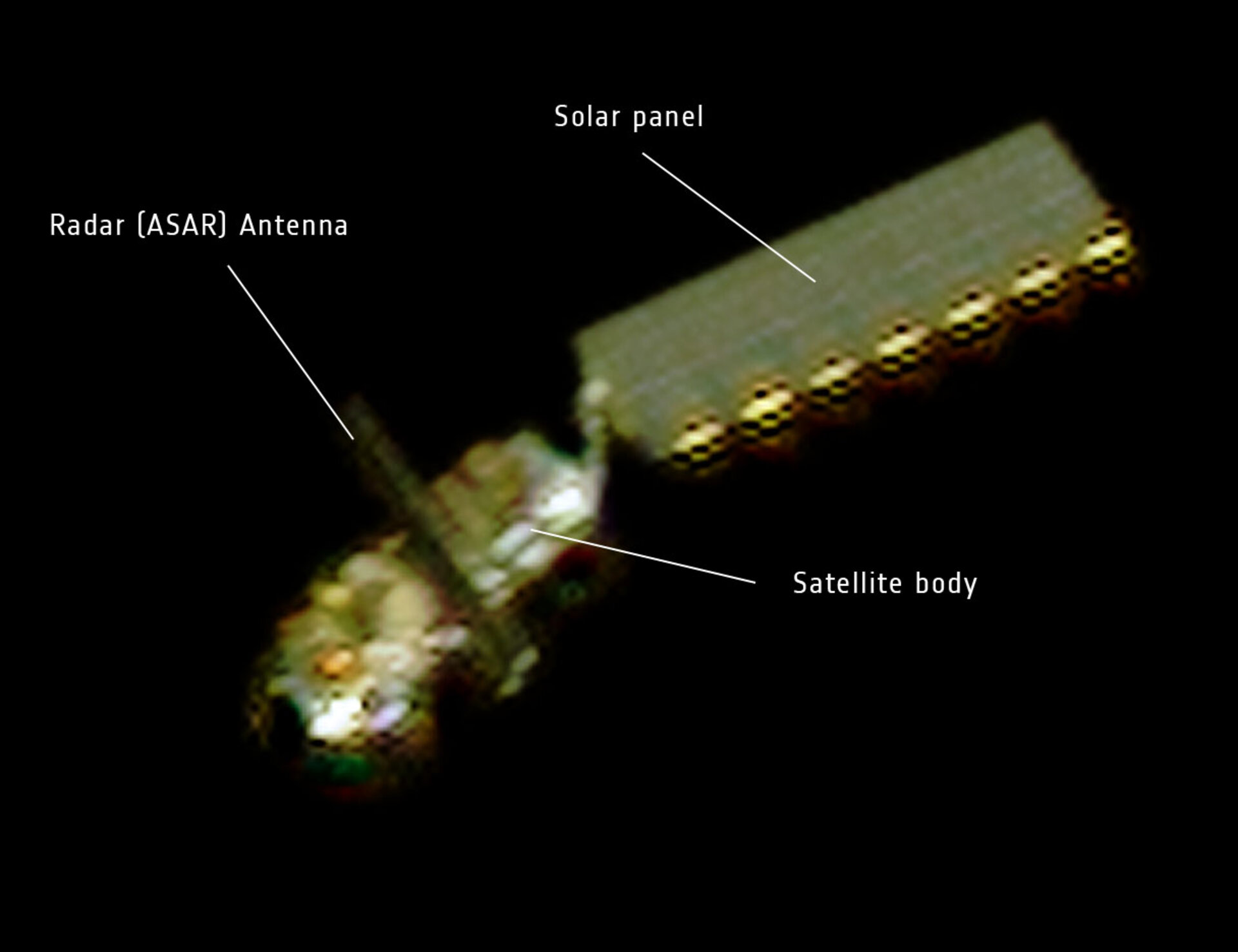 Envisat viděný kamerou družice Pleiades.