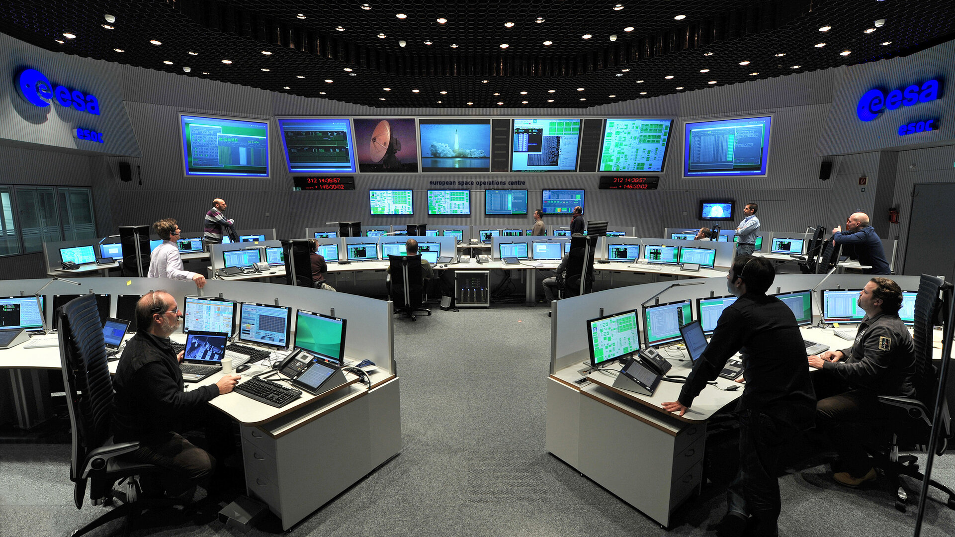 Sala de control en el ESOC