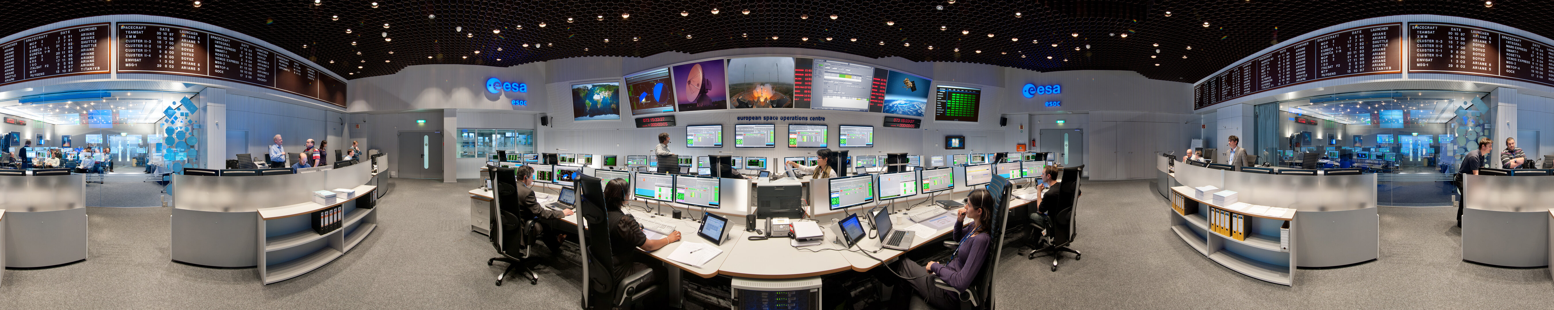 La salle de contrôle principale de l'ESA à Darmstadt