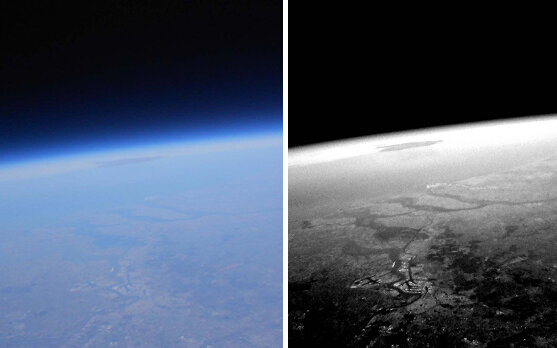 Een blik op de aarde vanuit een stratosfeerballon