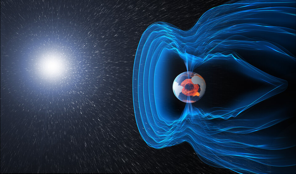 Das Magnetfeld schützt die Erde