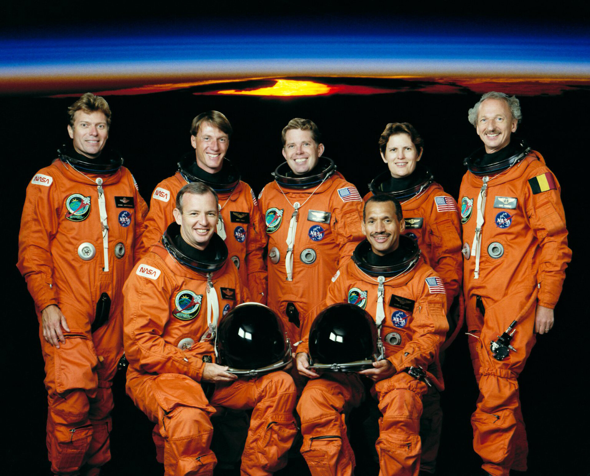 Les six hommes (dont un Belge) et l’unique femme de la mission ATLAS-1.