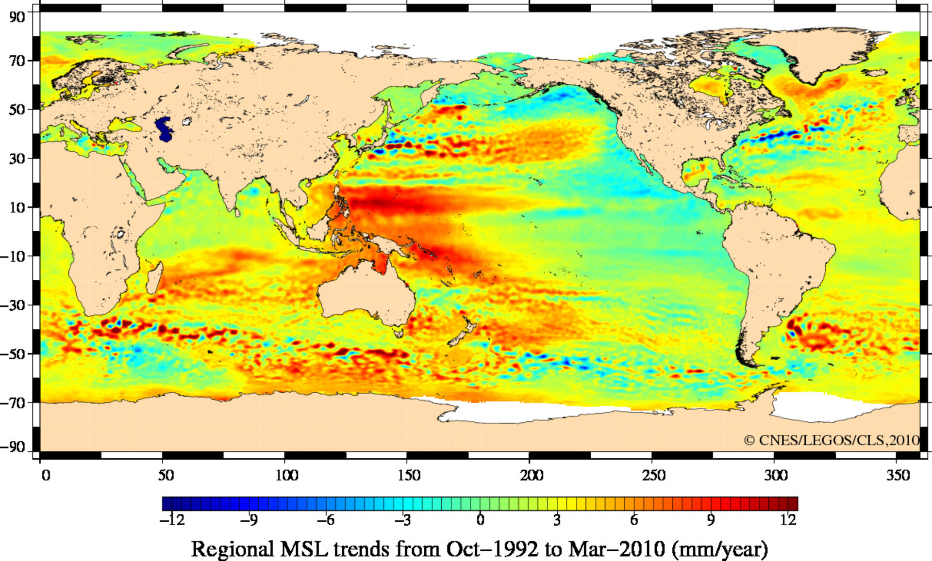 Tendências de alterações no nível médio do mar