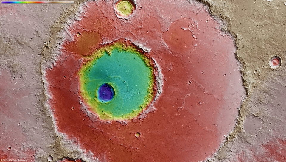 Vista topográfica del cráter Hadley