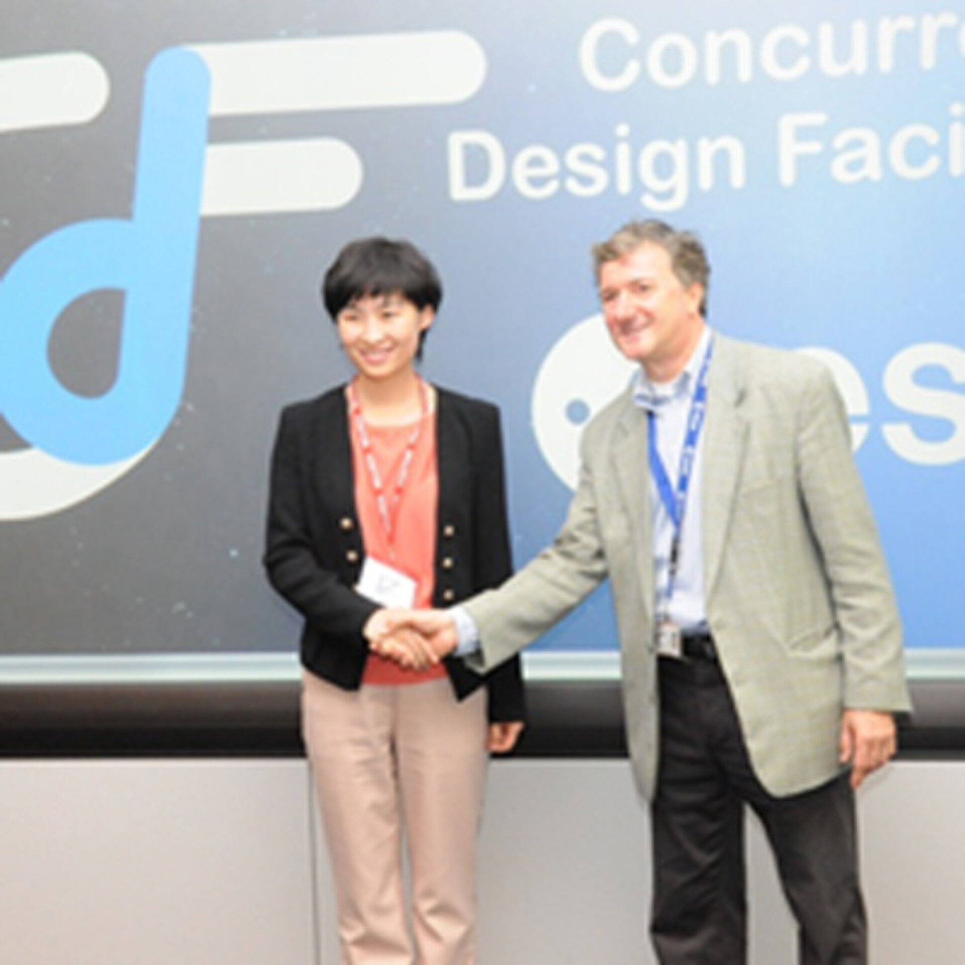 Mrs Liu Yang (astronaut) and Mr Bandecchi in the CDF
