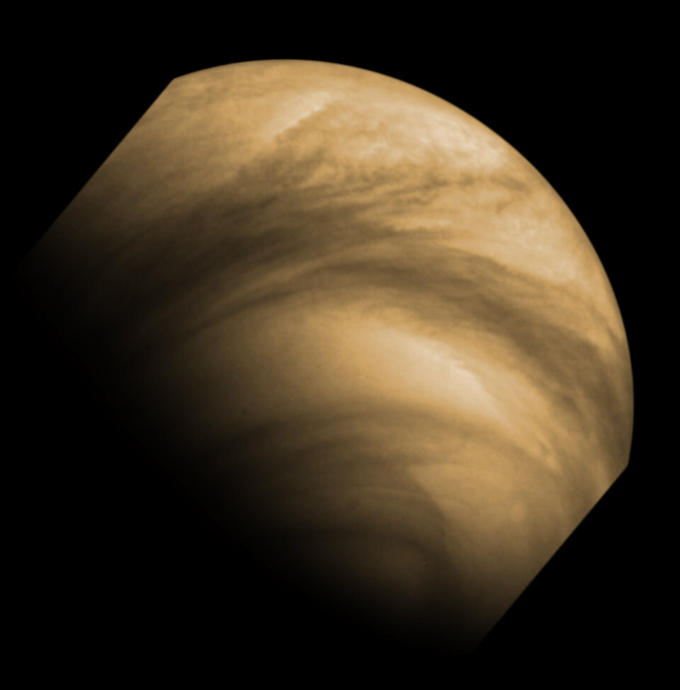 De dichte atmosfeer van Venus