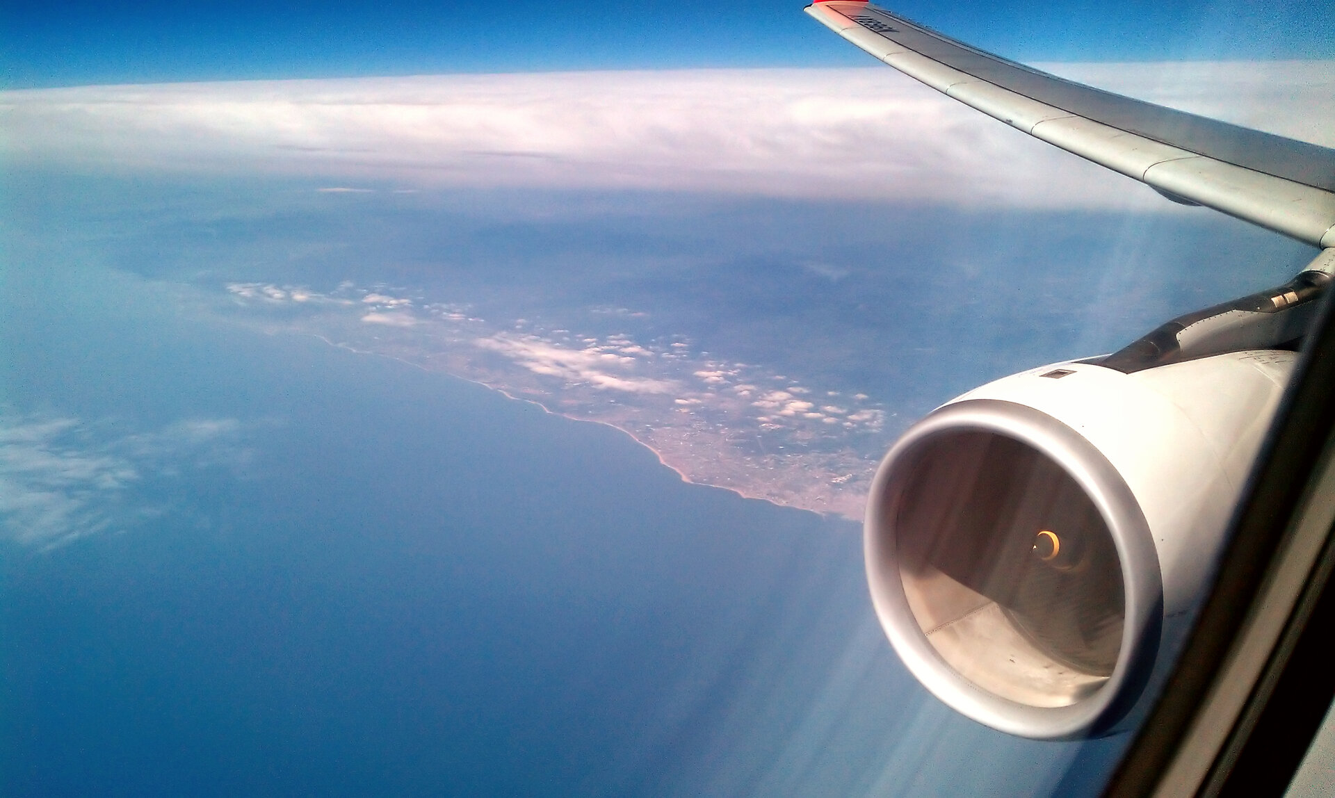 Aircraft turbine in flight