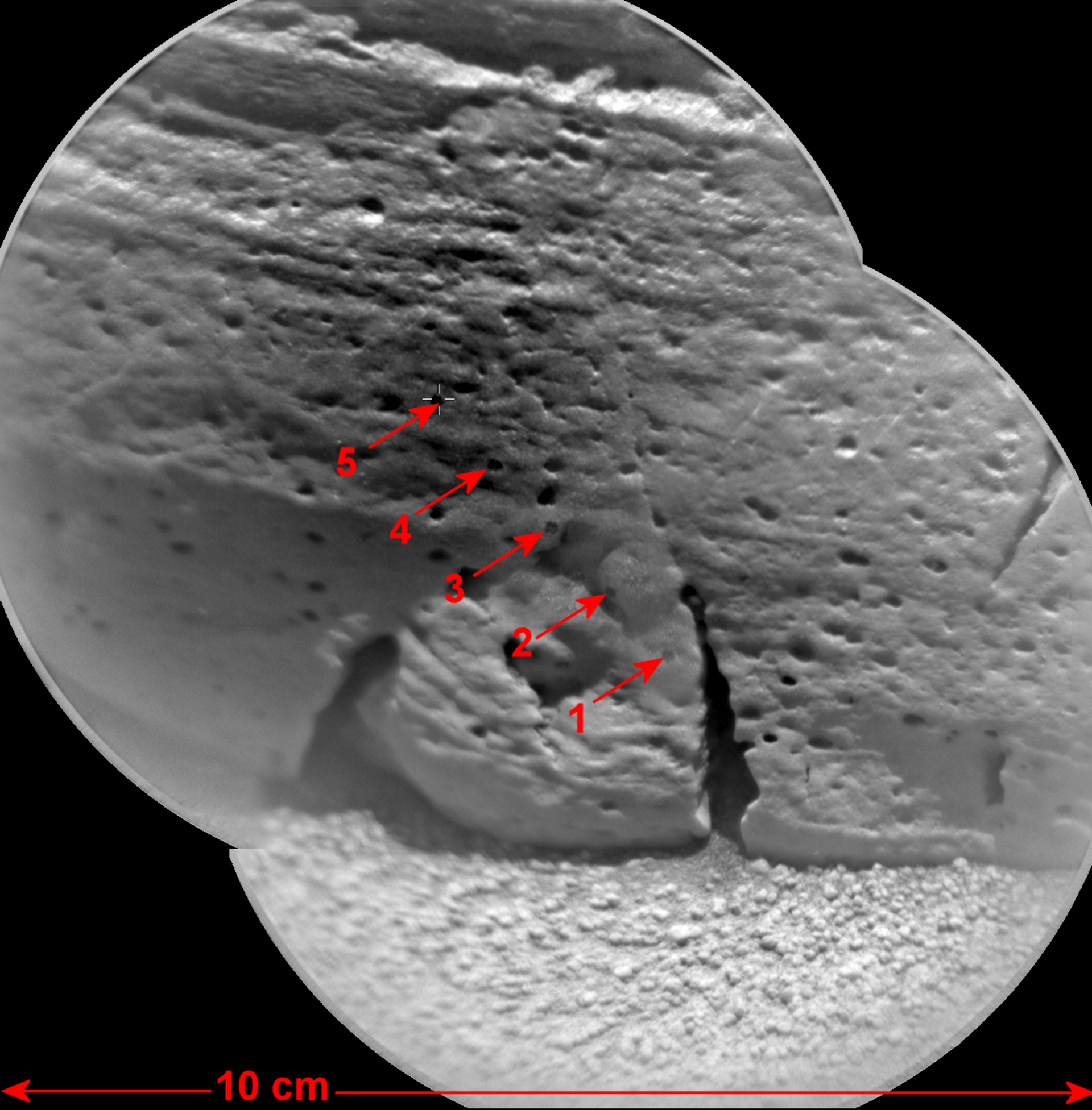 Laser targets on Rocknest3