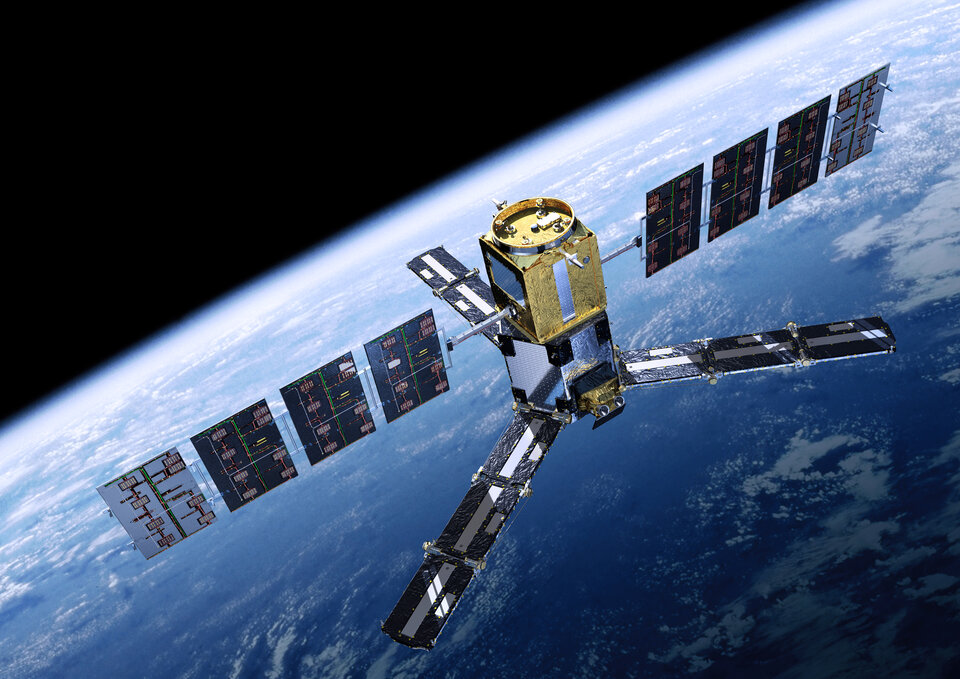 Representación de SMOS en órbita