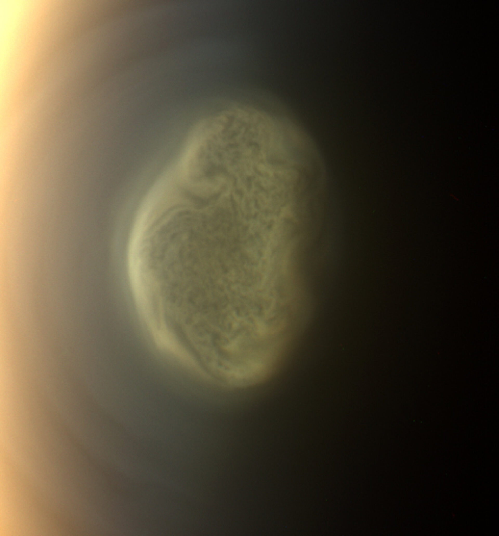 Vortex on Titan close up