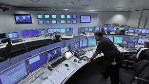 ESA's Estrack tracking station control room at ESOC, the European Space Operations Centre, Darmstadt