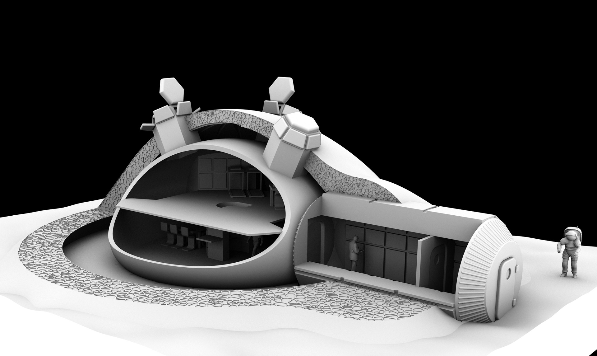 3D-printed lunar base design